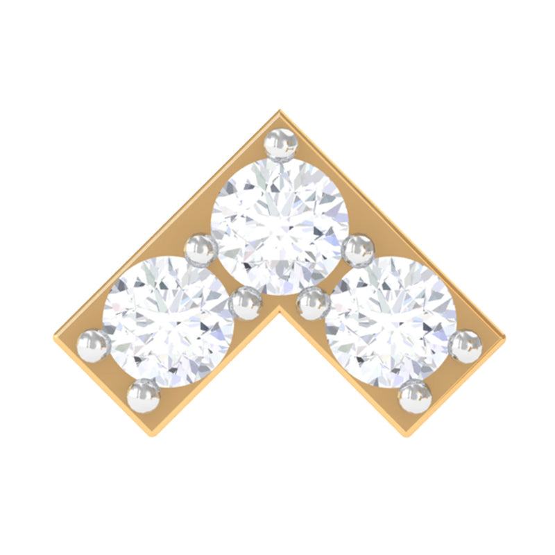 Round Moissanite Chevron Tragus Earring for Women