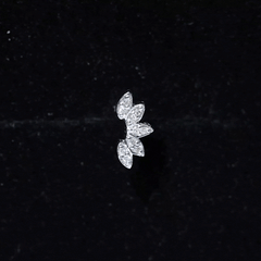 Natural Round Diamond Flower Earring for Helix Piercing