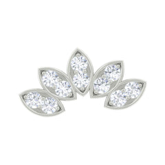 Natural Round Diamond Flower Earring for Helix Piercing