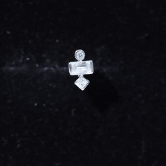 Certified Moissanite Three Stone Earring for Tragus Piercing
