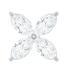 Marquise Cut Moissanite Flower Cartilage Earring