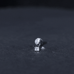 Dainty Round Diamond Conch Earring in Prong Setting