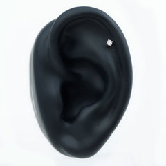 Dainty Round Diamond Conch Earring in Prong Setting