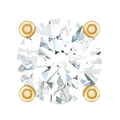 Dainty Round Diamond Conch Earring in Prong Setting