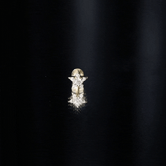 Dainty Moissanite Star Cartilage Earring with Flat Back