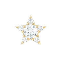 Dainty Moissanite Star Cartilage Earring with Flat Back