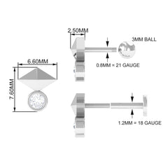 Diamond Geometric Tragus Earring