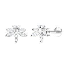 Diamond Dragon Fly Earring for Helix Piercing