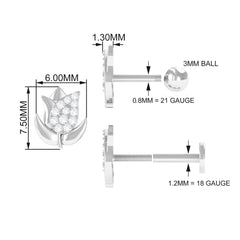 Diamond Flower Earring for Tragus Piercing