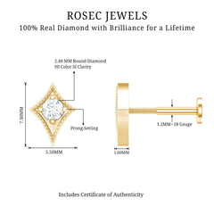 Diamond Kite Shape Tragus Earring