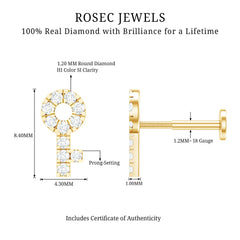 Diamond Key Shape Tragus Earring