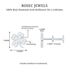 Diamond Four Leaf Clover Tragus Earring