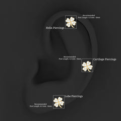 Diamond Four Leaf Clover Tragus Earring