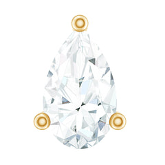 Pear Shape Moissanite Solitaire Conch Earring