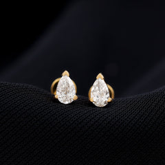 Pear Shape Moissanite Solitaire Conch Earring