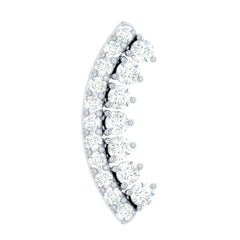 Certified Moissanite Curved Earring for Cartilage Piercing
