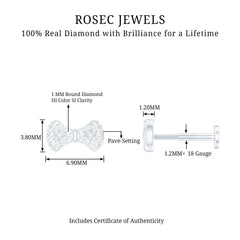 Cute Diamond Bow Earring for Tragus Piercing