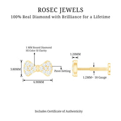 Cute Diamond Bow Earring for Tragus Piercing