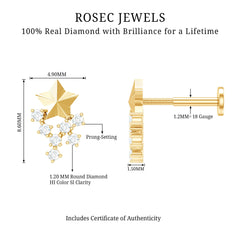 Diamond Star Celestial Earring for Tragus Piercing