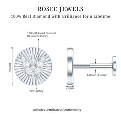 Diamond Butterfly Earring for Cartilage Piercing