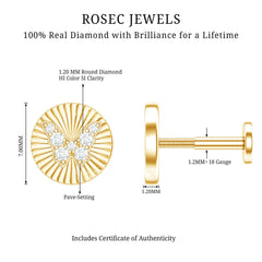 Diamond Butterfly Earring for Cartilage Piercing