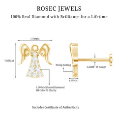 Minimal Diamond Angel Upper Lobe Earring