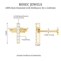 Diamond Cross Earring for Tragus Piercing
