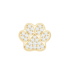 Moissanite Dog Paw Print Earring for Cartilage Piercing