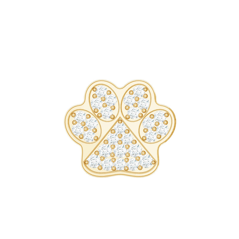 Moissanite Dog Paw Print Earring for Cartilage Piercing
