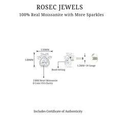 Round and Heart Shape Moissanite Paw Helix Earring