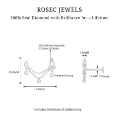 Vintage Style Diamond Double Piercing Earring