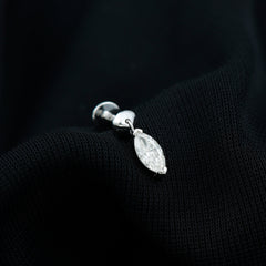 Marquise Moissanite Drop Earring for Tragus Piercing