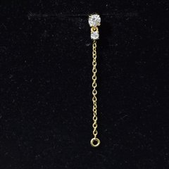 Certified Diamond Chain Drop Earring for Helix Piercing