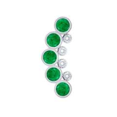 Natural Emerald Curved Climber Earring for Helix Piercing