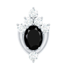Real Black Onyx Designer Helix Earring with Moissanite