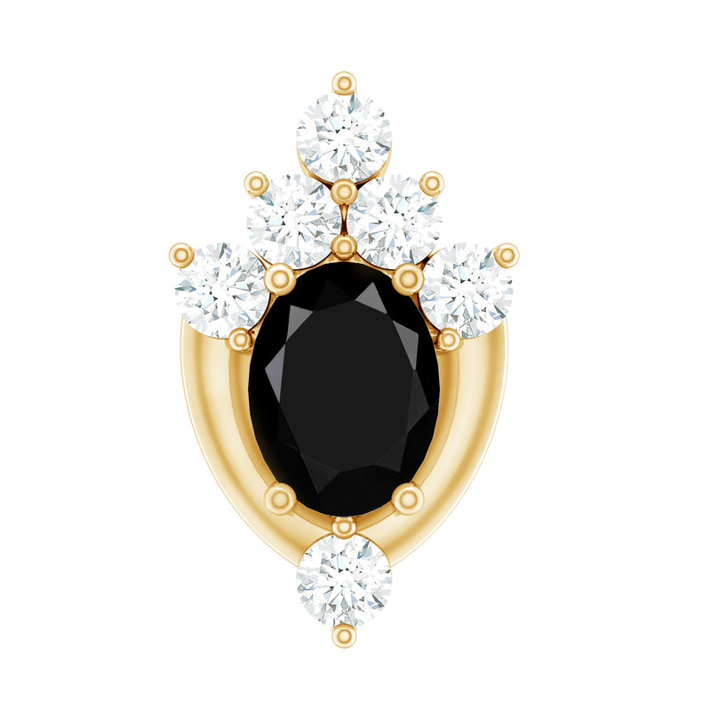 Real Black Onyx Designer Helix Earring with Moissanite