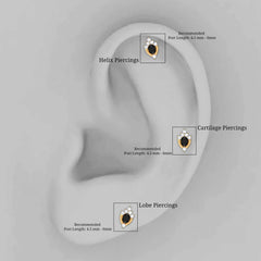 Real Black Onyx Designer Helix Earring with Moissanite