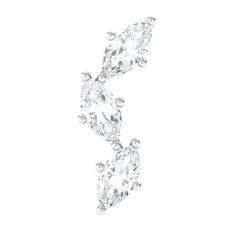 Marquise Cut Moissanite 3 Stone Tragus Earring