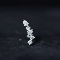 Certified Moissanite Crawler Earring in Prong Setting