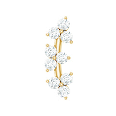 Unique Moissanite Cartilage Climber Earring