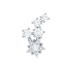 Natural Diamond Star Crawler Earring for Helix Piercing