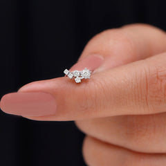 Natural Diamond Star Crawler Earring for Helix Piercing