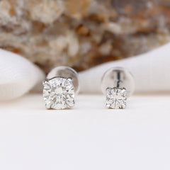 Solitaire Round Cut Moissanite Earring Set for Helix Piercing