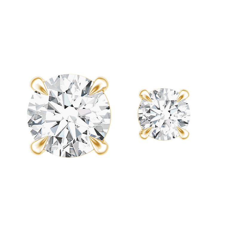 Solitaire Round Cut Moissanite Earring Set for Helix Piercing