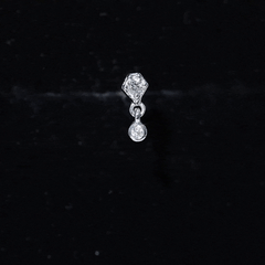 Round Cut Natural Diamond Drop Helix Earring