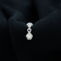Round Cut Natural Diamond Drop Helix Earring
