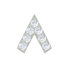Genuine Diamond V Shape Earring for Tragus Piercing in Gold