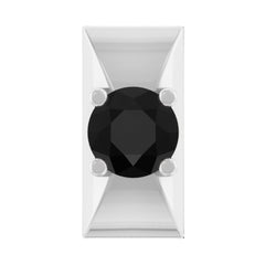 Round Cut Solitaire Black Onyx Bar Tragus Earring