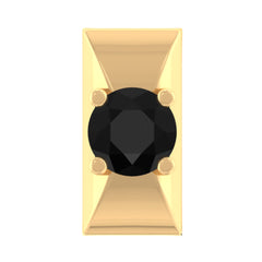 Round Cut Solitaire Black Onyx Bar Tragus Earring