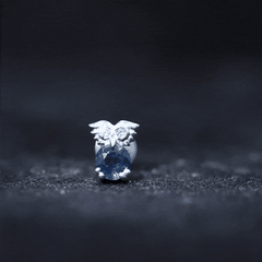 Blue Sapphire Owl Helix Earring